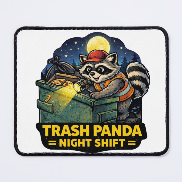 Item preview, Trash Panda Night Shift Shirt Funny Raccoon Dumpster Diver Meme designed and sold by ZEBBEDE - Minimal Streetwear .