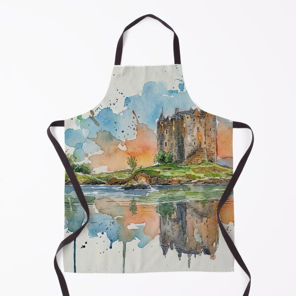 Item preview, Watercolour illustration of Castle Stalker, Argyle, Scotland designed and sold by davidelder.