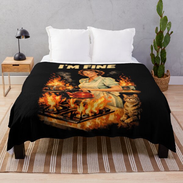 Item preview, I’m Fine Retro Meme, Funny Housewife Graphic designed and sold by will freed18.
