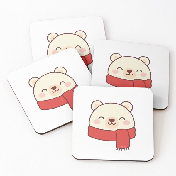 Item preview, Cute Winter Bear with Red Scarf Kawaii Cozy Teddy Bear designed and sold by Quite mind .
