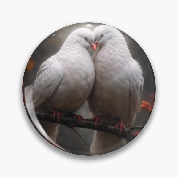 Item preview, Eternal Peace: White Doves Couple on Autumn Rowan Branch designed and sold by Dreamy Armine Art.