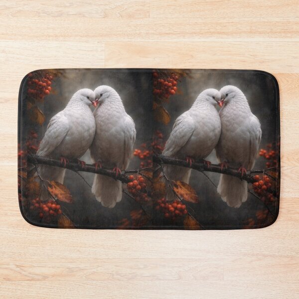 Item preview, Eternal Peace: White Doves Couple on Autumn Rowan Branch designed and sold by Dreamy Armine Art.