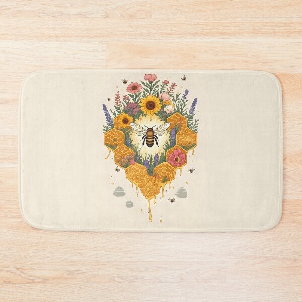 Item preview, Floral Honeycomb Bee Art for Honey Bee Keepers designed and sold by owi-art.