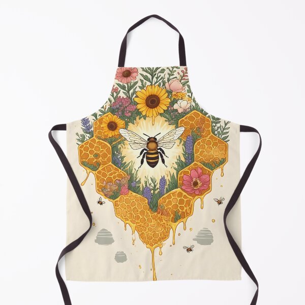 Item preview, Floral Honeycomb Bee Art for Honey Bee Keepers designed and sold by owi-art.
