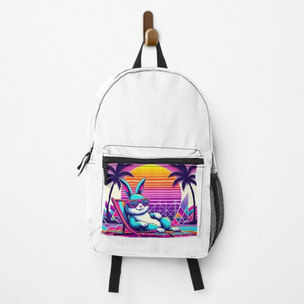 Item preview, Synthwave Bunny – Retro Sunset Vibes designed and sold by Dogandesighn.