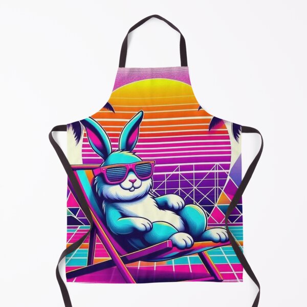 Item preview, Synthwave Bunny – Retro Sunset Vibes designed and sold by Dogandesighn.