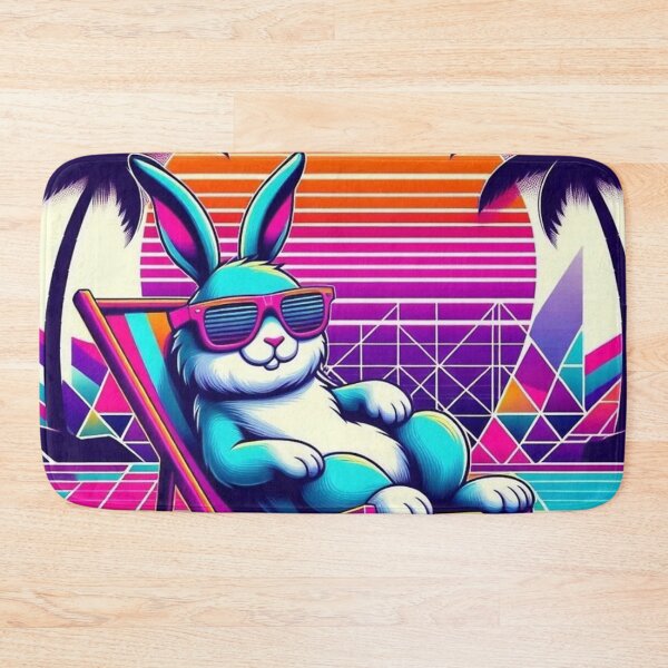 Item preview, Synthwave Bunny – Retro Sunset Vibes designed and sold by Dogandesighn.