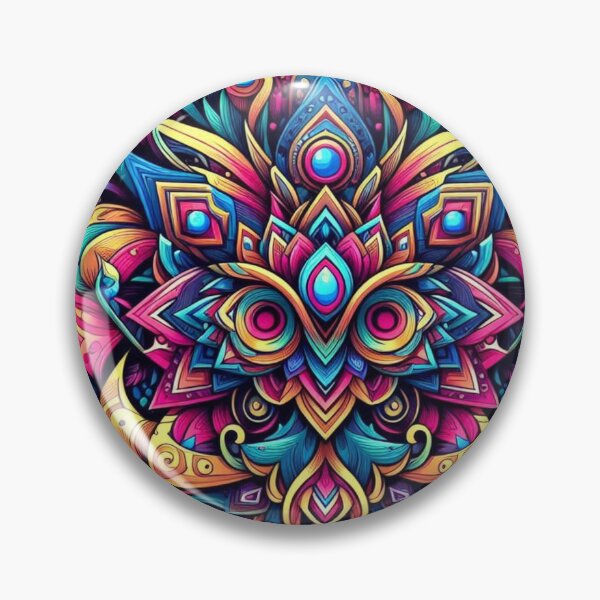 Item preview, Psychedelic Abstract Mask – Vibrant Symmetry Design designed and sold by Dogandesighn.