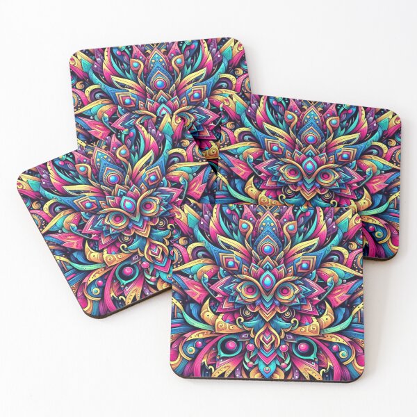 Item preview, Psychedelic Abstract Mask – Vibrant Symmetry Design designed and sold by Dogandesighn.