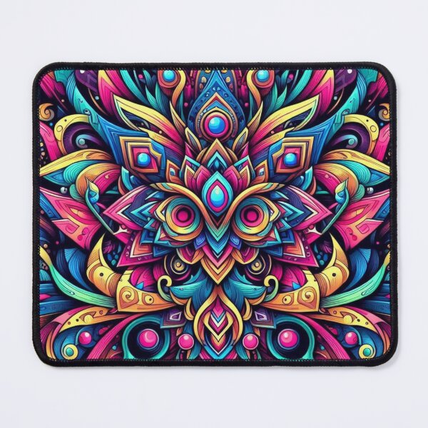 Item preview, Psychedelic Abstract Mask – Vibrant Symmetry Design designed and sold by Dogandesighn.