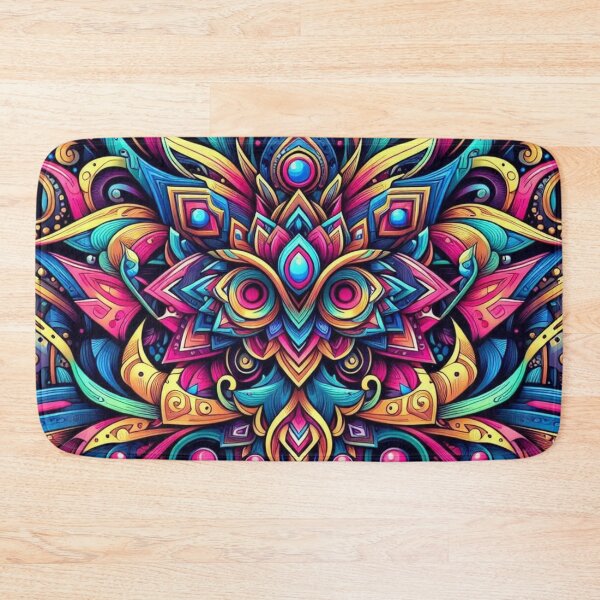 Item preview, Psychedelic Abstract Mask – Vibrant Symmetry Design designed and sold by Dogandesighn.