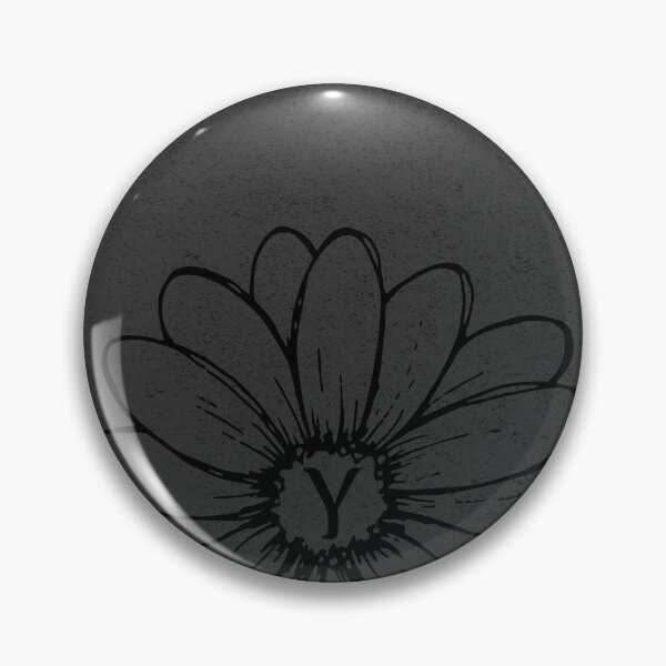 Item preview, Minimalist Monogram Y Black Daisy Flower designed and sold by TackyTime.