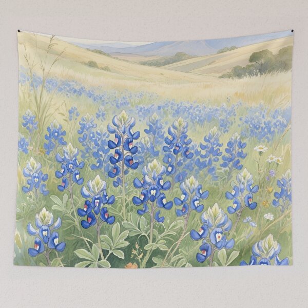 Item preview, Texas Bluebonnet Wildflowers Watercolor | Texas State Flower Botanical Art designed and sold by Debbie Schulte.