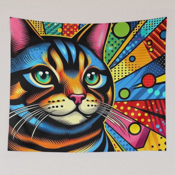 Item preview, Pop Art Cat – Vibrant Retro Feline Design designed and sold by Dogandesighn.
