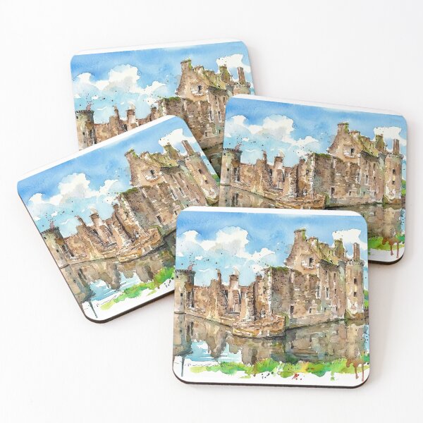 Item preview, Watercolour illustration of Caerlaverock Castle, Dumfries, Scotland designed and sold by davidelder.