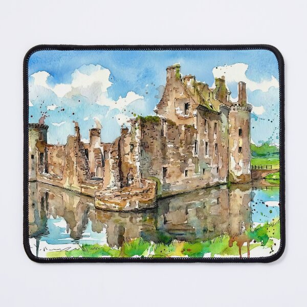 Item preview, Watercolour illustration of Caerlaverock Castle, Dumfries, Scotland designed and sold by davidelder.