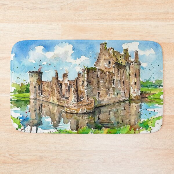 Item preview, Watercolour illustration of Caerlaverock Castle, Dumfries, Scotland designed and sold by davidelder.