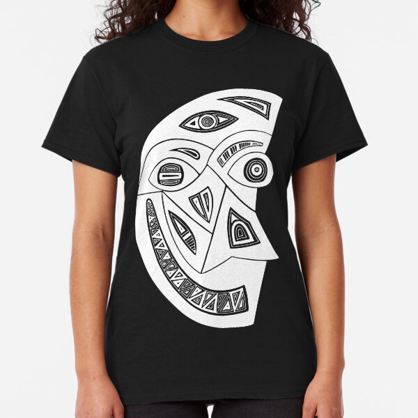Maske Totem Mond Weiss Classic T-Shirt