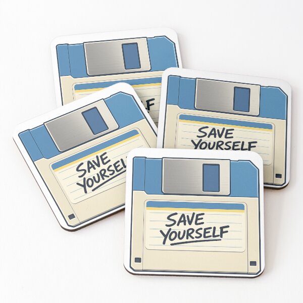 Item preview, Save Yourself Retro 90s Floppy Disk Tech Humor designed and sold by Retro Mood Co.
