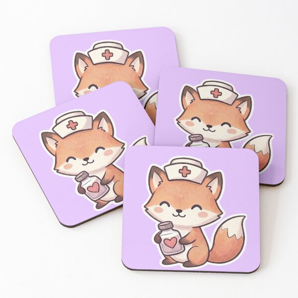 Item preview, Nurse Fox Print. Medical Illustration. designed and sold by med-lavender-ee.