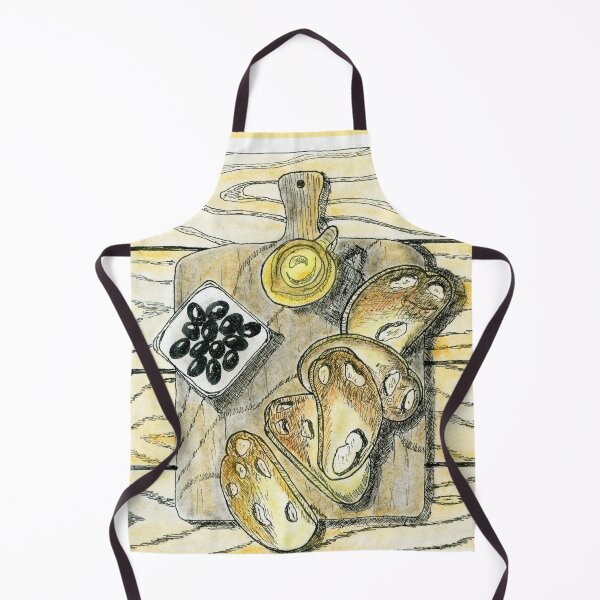 Item preview, Sliced Bread with Olives and Butter on Wooden Board Sketch designed and sold by Ihor Ivanov.