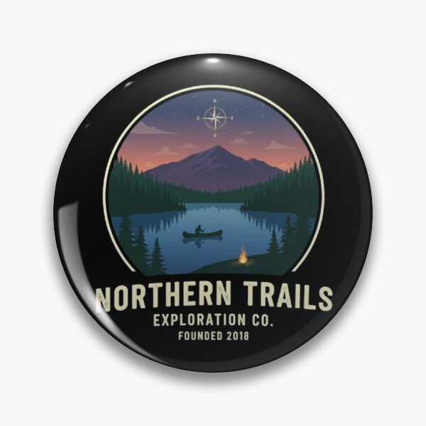 Item preview, Northern Trails – Canoe & Campfire Exploration Badge designed and sold by Dogandesighn.