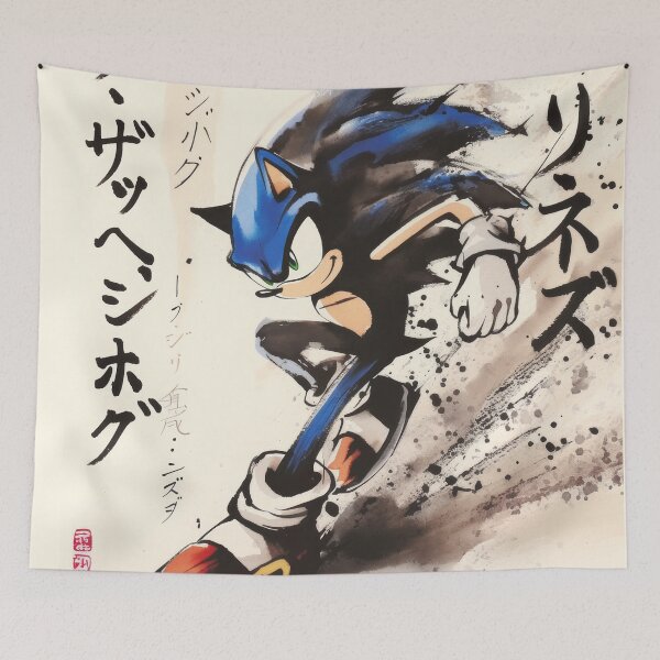 Item preview, Sonic Sumi-e  designed and sold by AnimeArsenalPrints.