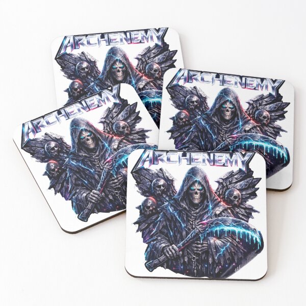 Item preview, Futuristic Grim Reaper Chrome Sticker – ARCHENEMYM Dark Metal Art 2026 designed and sold by ARTCREATESHOP.