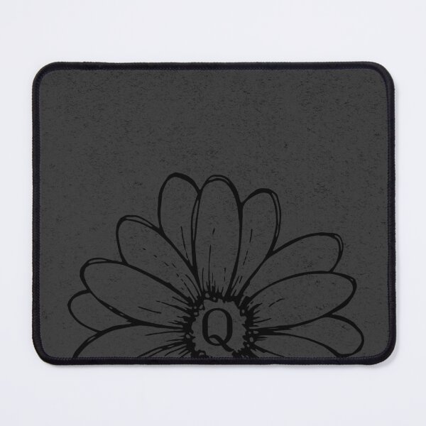 Item preview, Minimalist Monogram Q Black Daisy Flower designed and sold by TackyTime.