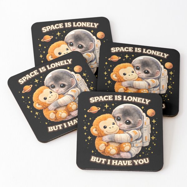 Item preview, Space Is Lonely Cute Astronaut Monkey designed and sold by LunaMagicStudio.