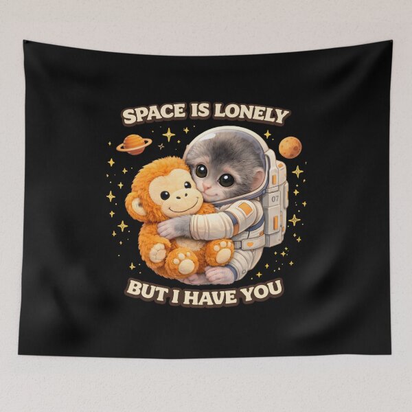 Item preview, Space Is Lonely Cute Astronaut Monkey designed and sold by LunaMagicStudio.