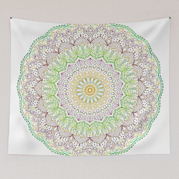 Item preview, "Vibrant Neon Mandala with Floral Motifs" designed and sold by nighttime1990.