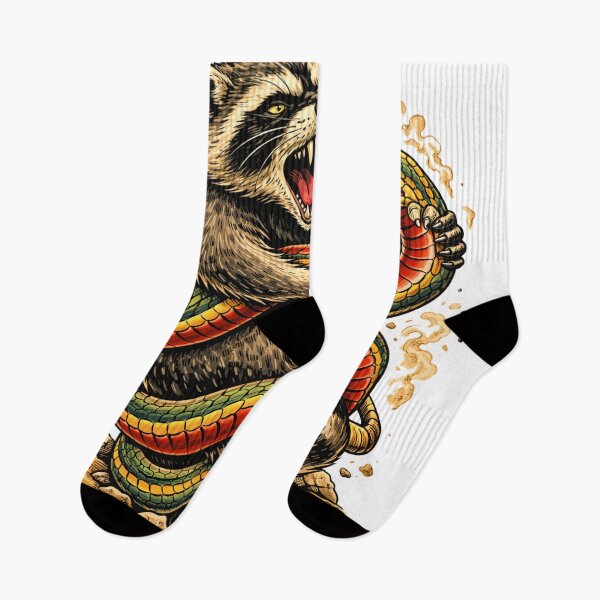 Item preview, raccoon vs snake designed and sold by hiperdinotees.