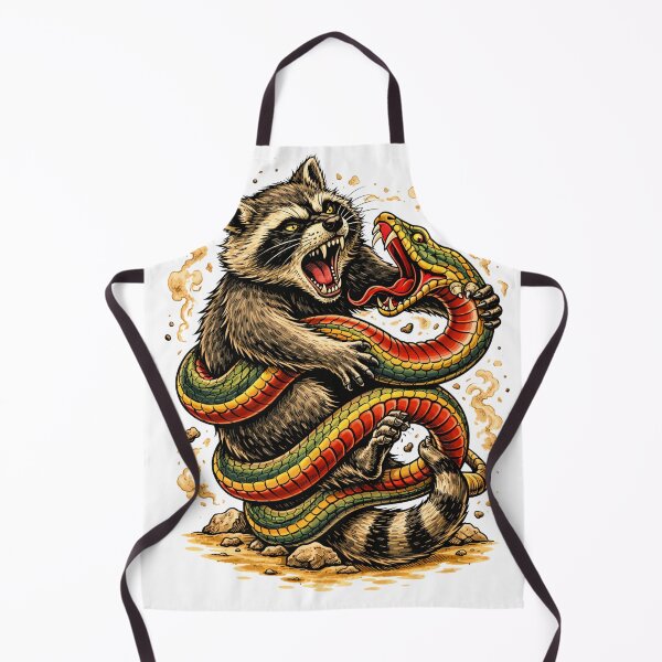 Item preview, raccoon vs snake designed and sold by hiperdinotees.