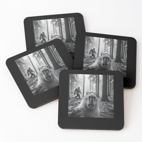 Item preview, Funny Capybara Selfie with Sasquatch Bigfoot for Men Women designed and sold by Cheesymatiion.