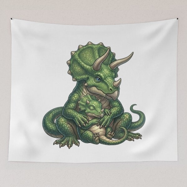 Item preview, Mother and baby Triceratops: Softness and protection designed and sold by CHRIST5000.