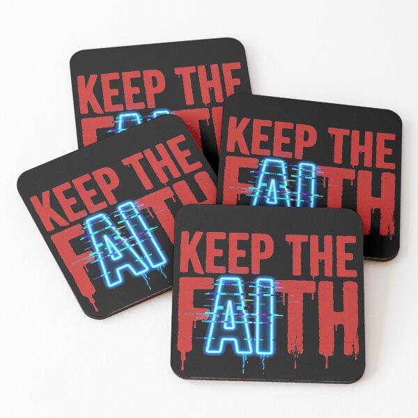 Item preview, Keep The Faith AI Glitch | Ironic AI Streetwear Art designed and sold by REAL IRISH GIFTS.