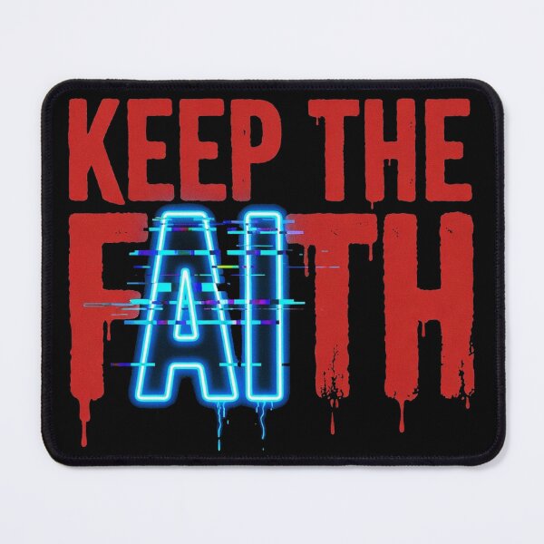 Item preview, Keep The Faith AI Glitch | Ironic AI Streetwear Art designed and sold by REAL IRISH GIFTS.