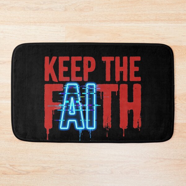 Item preview, Keep The Faith AI Glitch | Ironic AI Streetwear Art designed and sold by REAL IRISH GIFTS.