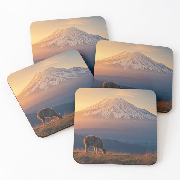 Item preview, Cayambe Snowy Mountain with Sheep – Ecuador Andean Landscape Art designed and sold by MerlinWear.