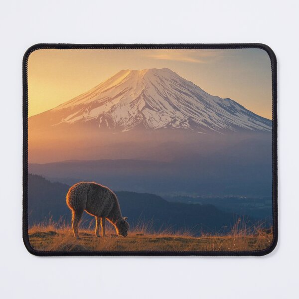 Item preview, Cayambe Snowy Mountain with Sheep – Ecuador Andean Landscape Art designed and sold by MerlinWear.
