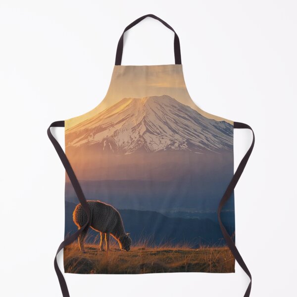 Item preview, Cayambe Snowy Mountain with Sheep – Ecuador Andean Landscape Art designed and sold by MerlinWear.