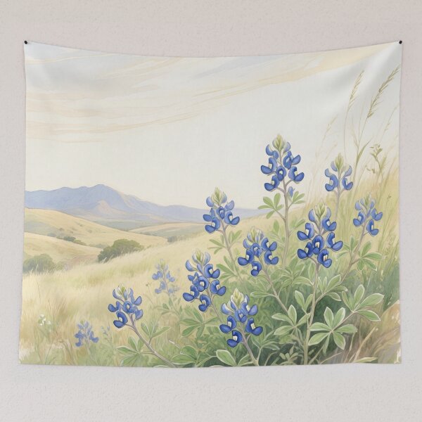 Item preview, Texas Bluebonnet Wildflowers Watercolor | Texas State Flower Botanical Art designed and sold by Debbie Schulte.