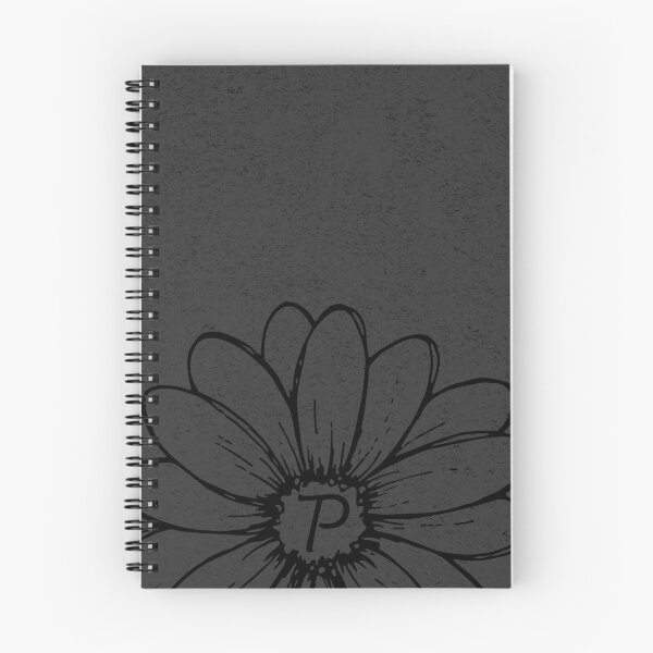 Item preview, Minimalist Monogram P Black Daisy Flower designed and sold by TackyTime.