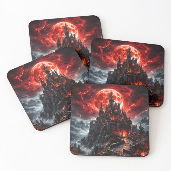 Item preview, Dark Gothic Castle Under Blood Moon – Epic Dark Fantasy Vampire Castle Artwork designed and sold by DrakariArt.