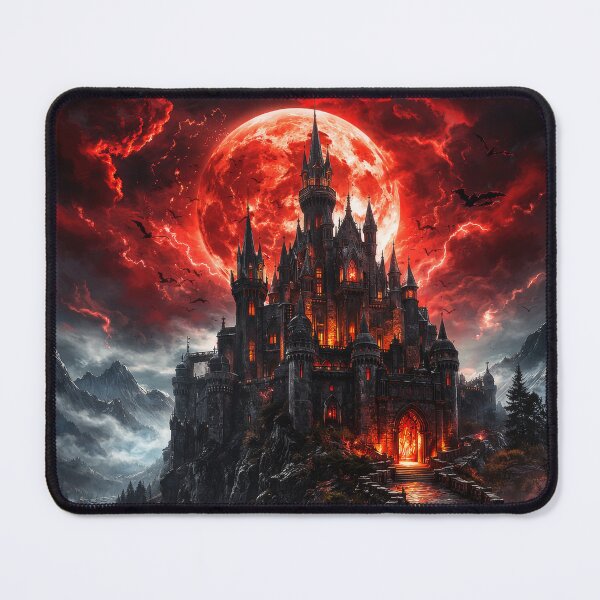 Item preview, Dark Gothic Castle Under Blood Moon – Epic Dark Fantasy Vampire Castle Artwork designed and sold by DrakariArt.
