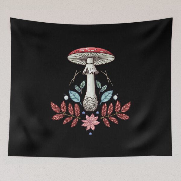 Item preview, Amanita Muscaria Folk Art Illustration designed and sold by smalldrawing.