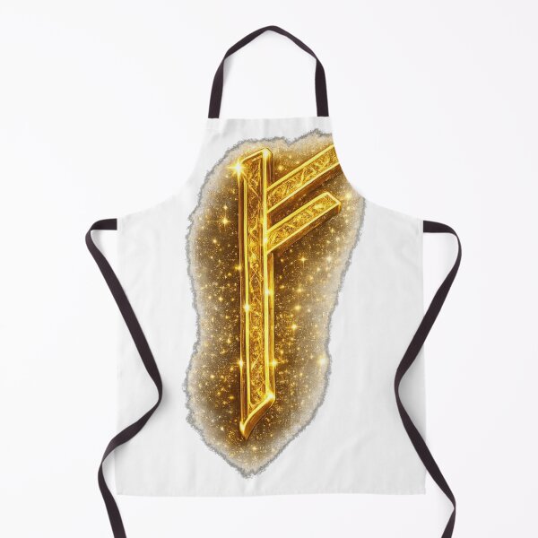 Item preview, Fehu Rune. Golden Symbol of Wealth Prosperity and Luck. designed and sold by Nika Art Studio.