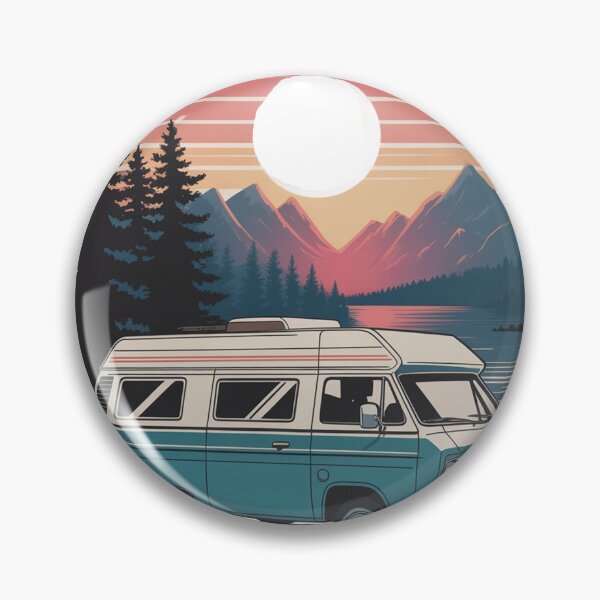 Item preview, Vintage Van Life Adventure Sunset – Retro Mountain Camper Travel Nature Design designed and sold by Tee Smart.