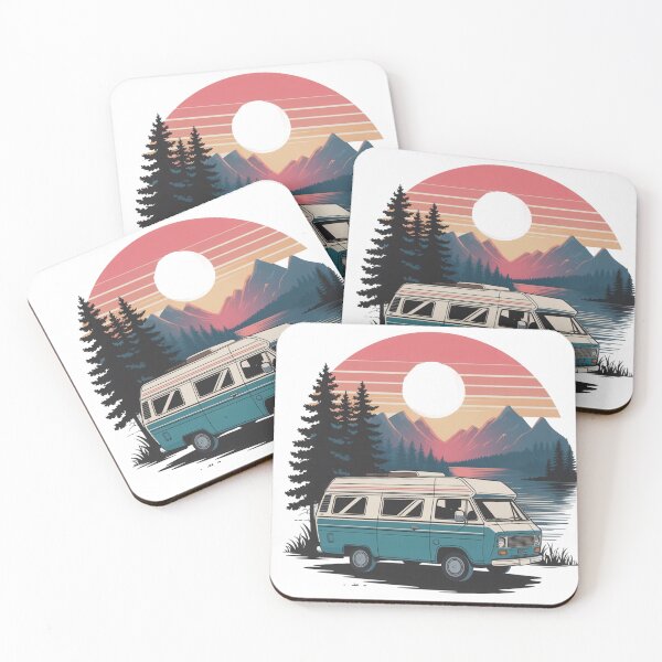 Item preview, Vintage Van Life Adventure Sunset – Retro Mountain Camper Travel Nature Design designed and sold by Tee Smart.